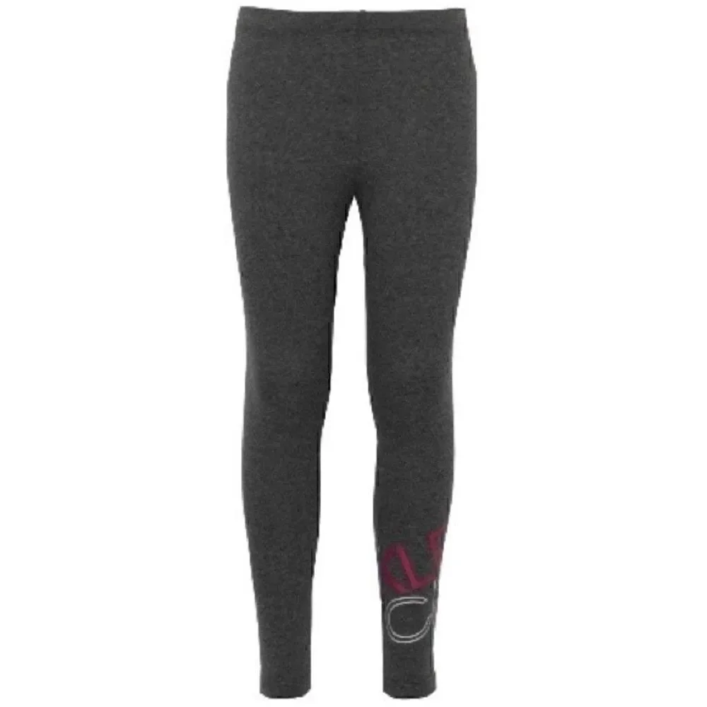 CALVIN KLEIN PERFORMANCE SIZE 7 Big Girls Glossy Print Black Leggings